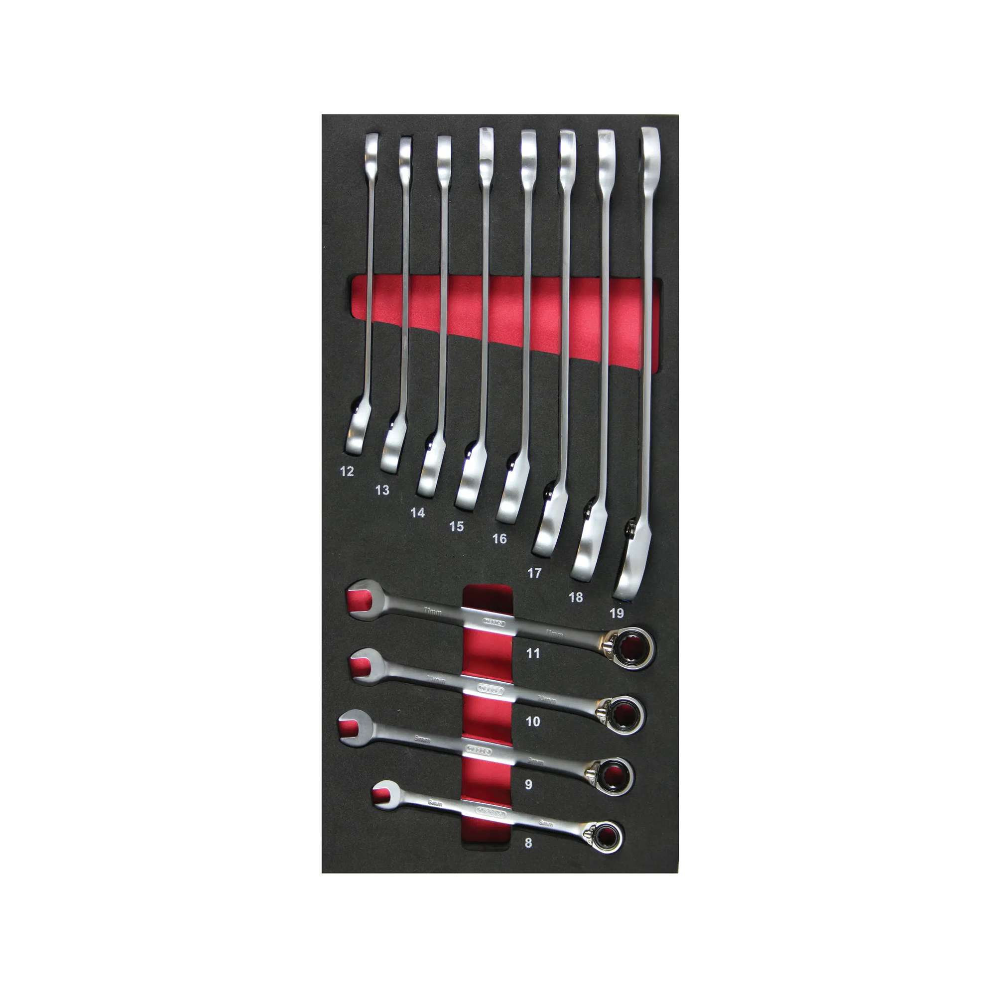 Tecos Ringskraldenøglesæt 8-19 mm