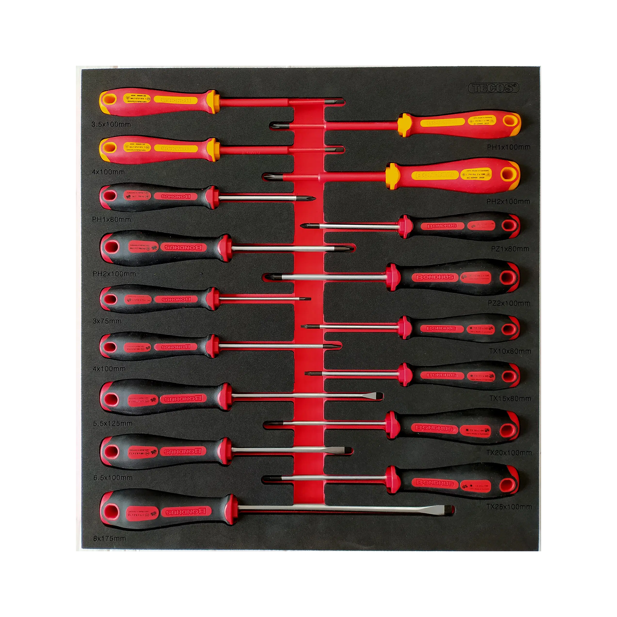 Tecos Skruetrækkersæt - 17 Dele - Bondhus