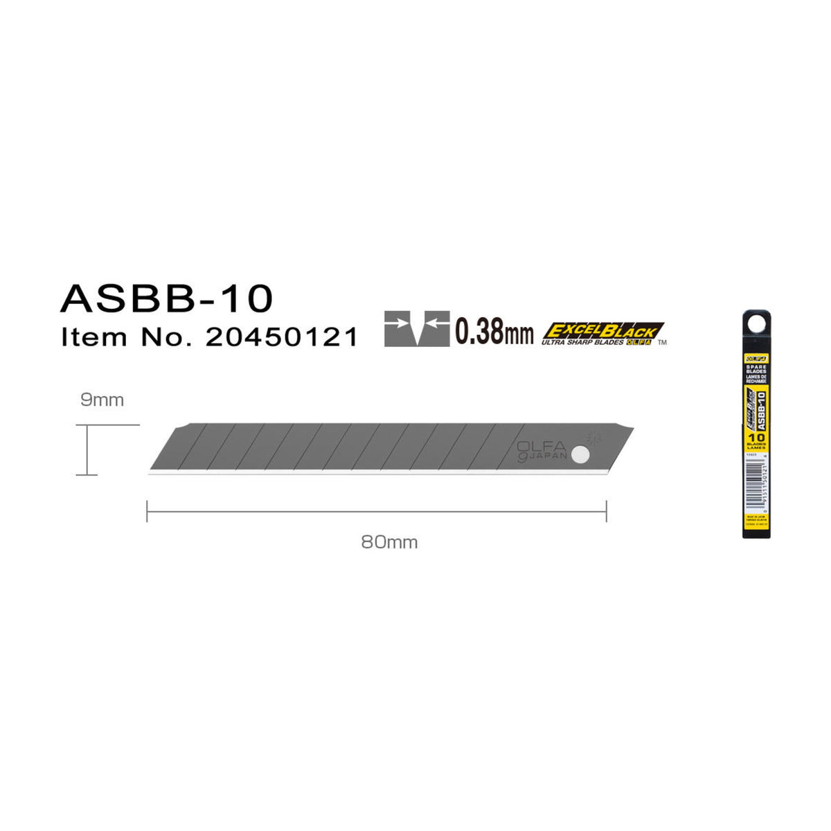 Olfa ASBB-10 Bræk-af knivblade 9mm