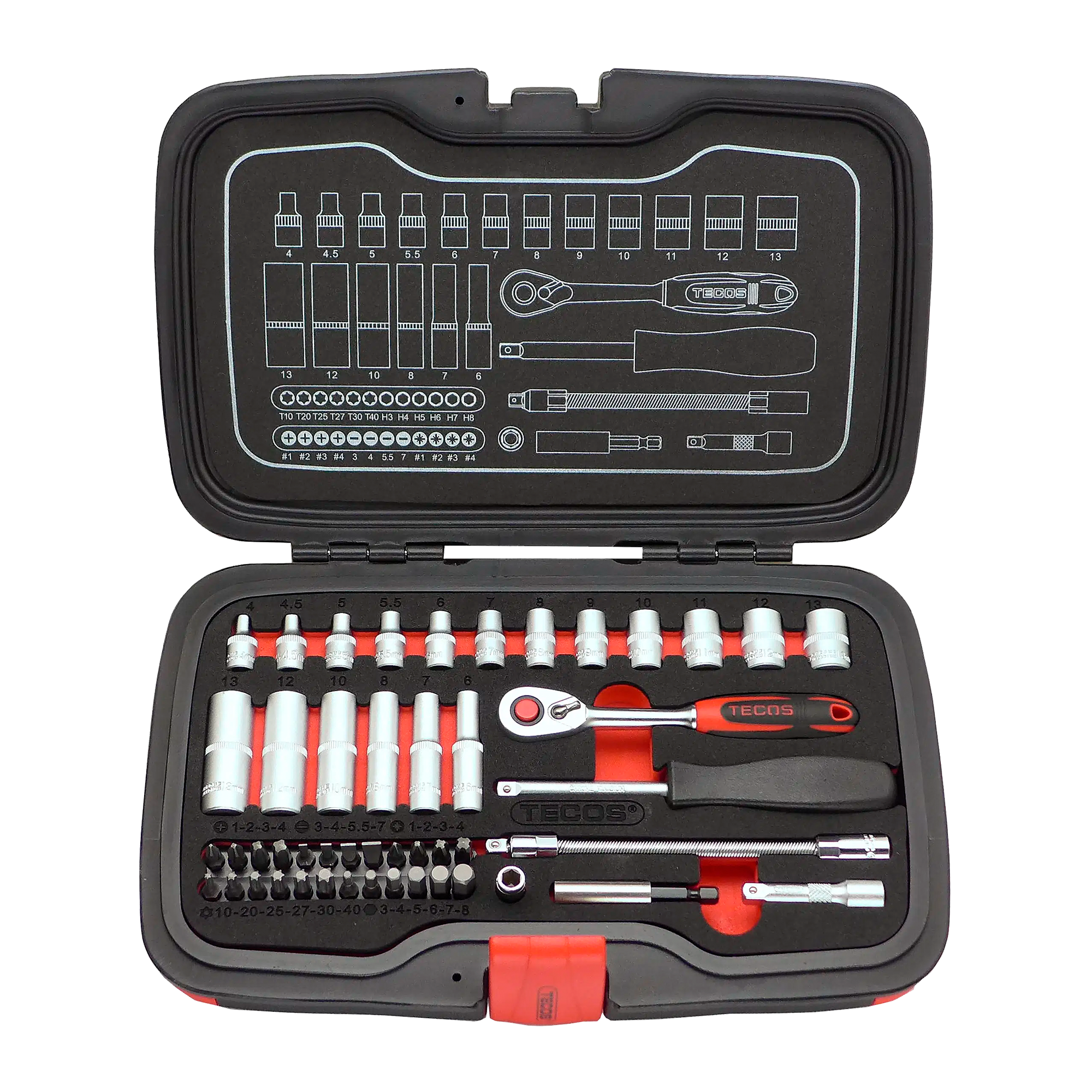 T-1848 Topnøglesæt 1/4" 48dl