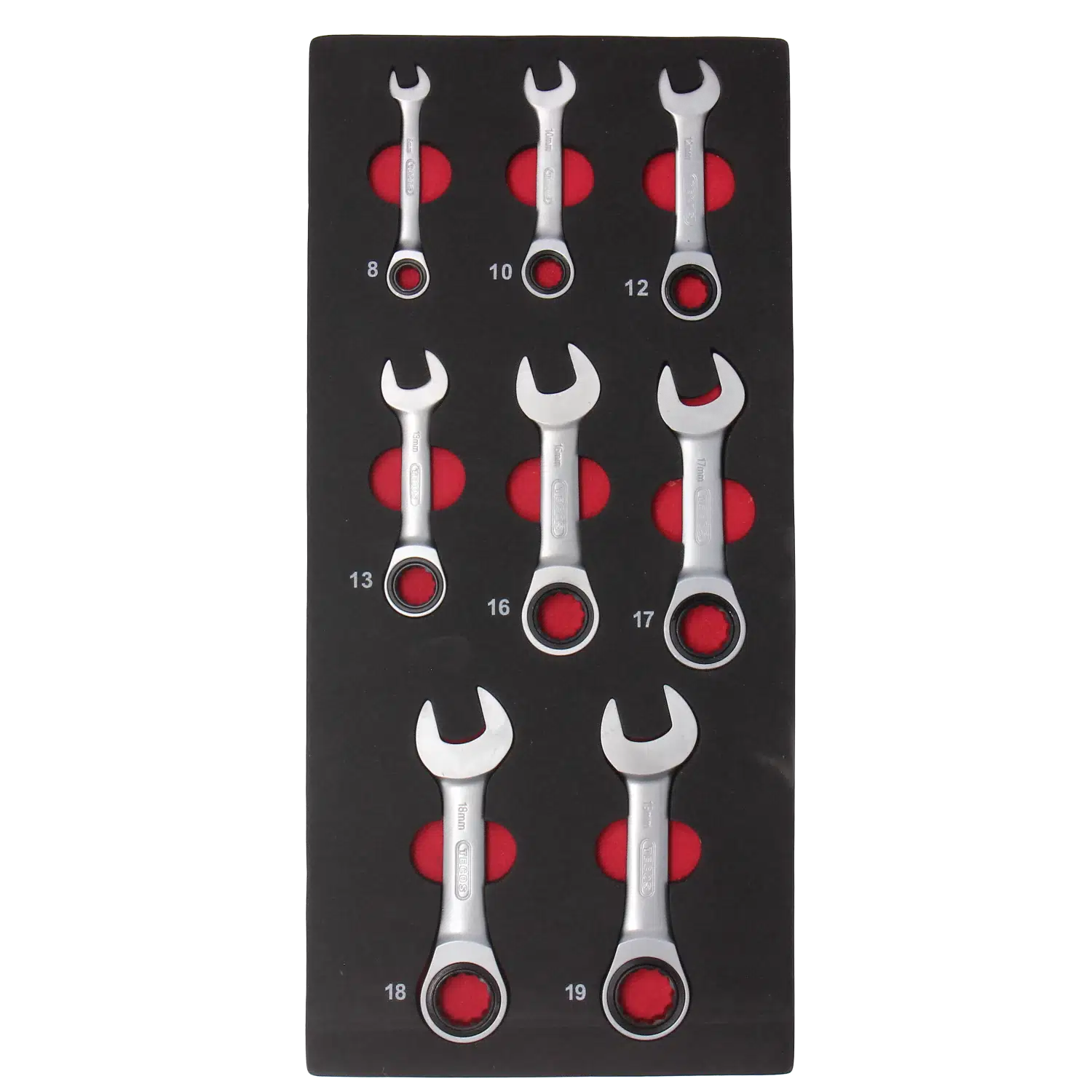 Tecos Ringskraldenøglesæt 8-19 mm - 12 dele