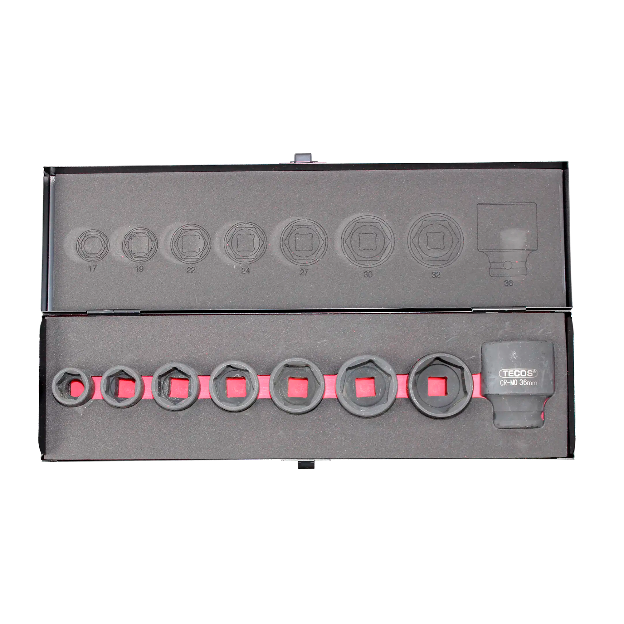 Krafttopsæt 1/2" 8 dele Tecos