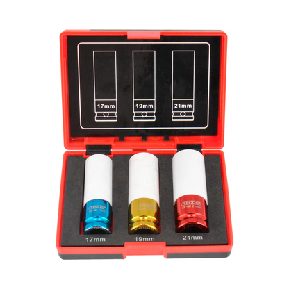 Hjultopsæt 1/2" 3dl 17-19-21mm