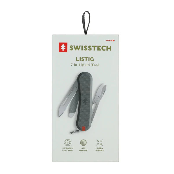SwissTech Listig 7‑in‑1 Multitool – 7-i-1 Kompakt Multitool