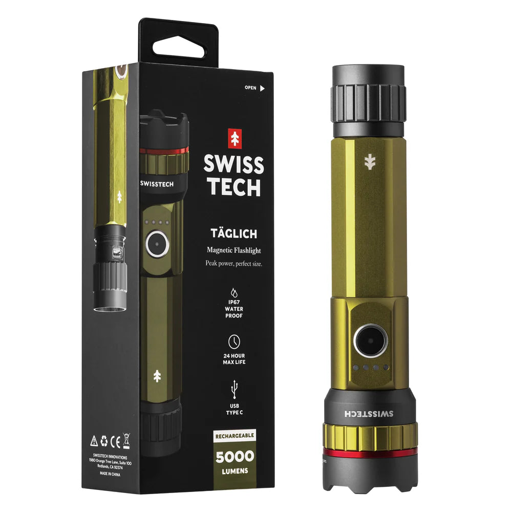 SwissTech Taglich – 5000 lm Genopladelig Lommelygte