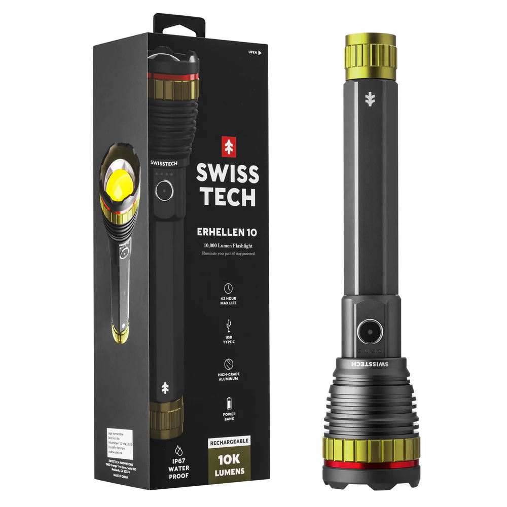 SwissTech Erhellen 10 – 10 000lm Genopladelig Lommelygte